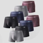 Paquete de 8 Calzoncillos de Bambú para Hombre, Ropa Interior Transpirable de Malla, Diseño 3D con Bolsa en U, Bóxers para Hombre