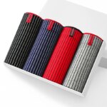 4 Uds Boxer Shorts ropa interior para hombre bragas sexis Boxers de algodón calzoncillos a rayas pantalones cortos masculinos lencería convexa en U de talla grande 2XL-6XL