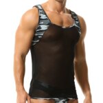 Chaleco Deportivo para Hombre, Camiseta sin Mangas con Estampado de Camuflaje, Malla Elástica Transpirable, Camiseta Interior Informal para Fitness - Imagen 4