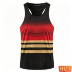 Chaleco deportivo con degradado de rayas para hombre, chaleco deportivo para maratón, chaleco para hombre y mujer, camisetas sin mangas transpirables para hombre, camiseta sin mangas para hombre