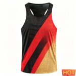 Chaleco deportivo con degradado de rayas para hombre, chaleco deportivo para maratón, chaleco para hombre y mujer, camisetas sin mangas transpirables para hombre, camiseta sin mangas para hombre - Imagen 6