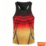 Chaleco deportivo con degradado de rayas para hombre, chaleco deportivo para maratón, chaleco para hombre y mujer, camisetas sin mangas transpirables para hombre, camiseta sin mangas para hombre - Imagen 5