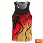 Chaleco deportivo con degradado de rayas para hombre, chaleco deportivo para maratón, chaleco para hombre y mujer, camisetas sin mangas transpirables para hombre, camiseta sin mangas para hombre - Imagen 4