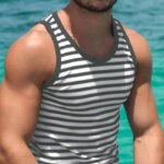 Gran oferta clásica, camiseta sin mangas transpirable, ropa para hombre, camiseta sin mangas para gimnasio a rayas simples, chaleco informal de verano con contraste de Color para hombre - Imagen 4