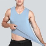 Paquete de 3 Camisetas de Verano para Hombre, Camiseta Deportiva sin Costuras de Seda de Hielo, Ropa Interior Masculina, Camiseta sin Mangas con Cuello en V, Secado Rápido, Camisetas Deportivas para Playa - Imagen 2