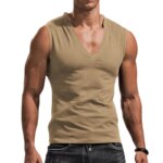 Chaleco para hombre, cuello en V, color sólido, informal, transpirable, sin mangas, camiseta sin mangas para hombre, venta al por mayor - Imagen 5
