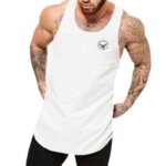 Material de algodón, chaleco deportivo de verano para Fitness, camiseta para hombre, sudadera de fondo cómoda, ropa de entrenamiento - Imagen 2