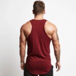Material de algodón, chaleco deportivo de verano para Fitness, camiseta para hombre, sudadera de fondo cómoda, ropa de entrenamiento - Imagen 4