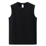 Camiseta sin mangas para hombre y mujer, camisa básica 100% de algodón, color negro, blanco y gris - Imagen 5