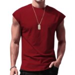 Camiseta Holgada de Manga Corta para Hombre, Cuello Redondo, Sin Mangas, Informal, Transpirable, Deportiva, Básica, para Verano - Imagen 6