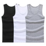 Gran oferta, 3 uds/100% algodón, camiseta sin mangas para hombre, chaleco muscular sólido, camisetas interiores con cuello redondo, ropa de gimnasia, camisetas Whorl