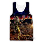 Camiseta sin mangas con estampado 3D para hombre y mujer, chaleco Harajuku de calavera de terror, ropa interior gótica Vintage, ropa de calle V01 - Imagen 3
