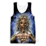 Camiseta sin mangas con estampado 3D para hombre y mujer, chaleco Harajuku de calavera de terror, ropa interior gótica Vintage, ropa de calle V01 - Imagen 2