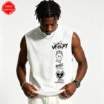 Chaleco sin mangas informal de verano 100% algodón para hombre, top sin mangas con cuello redondo, transpirable y holgado-H15