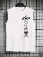 Chaleco sin mangas informal de verano 100% algodón para hombre, top sin mangas con cuello redondo, transpirable y holgado-H15 - Imagen 5