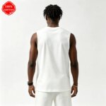Chaleco sin mangas informal de verano 100% algodón para hombre, top sin mangas con cuello redondo, transpirable y holgado-H15 - Imagen 2