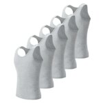 Conjunto de 5 piezas de chaleco sin mangas de algodón para hombre, estilo europeo y americano, talla grande, para fitness. - Imagen 5