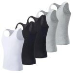 Conjunto de 5 piezas de chaleco sin mangas de algodón para hombre, estilo europeo y americano, talla grande, para fitness.