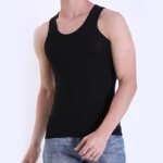Conjunto de 5 piezas de chaleco sin mangas de algodón para hombre, estilo europeo y americano, talla grande, para fitness. - Imagen 3