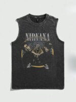 Camiseta sin mangas de algodón para hombre, estilo vintage, con estampado de banda de rock estadounidense, ropa deportiva de gimnasio, estilo hip-hop, para el verano de 2026. - Imagen 5