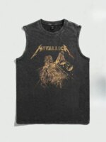 Camiseta sin mangas de algodón para hombre, estilo vintage, con estampado de banda de rock estadounidense, ropa deportiva de gimnasio, estilo hip-hop, para el verano de 2026. - Imagen 4