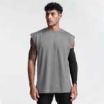 Novedad de verano, chaleco de gimnasio para hombre, camiseta sin mangas deportiva con hombros anchos, camiseta deportiva de algodón de secado rápido, camiseta sin mangas para correr, camisetas para hombre - Imagen 2