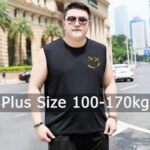 Chaleco de talla grande, camisetas sin mangas para hombre 9XL 10XL 12XL 100-170KG, camiseta sin mangas de verano, camisetas 100% de algodón de gran tamaño, ropa para hombre de talla grande