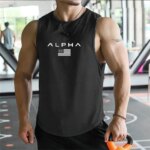 Chaleco deportivo transpirable de secado rápido para hombre, talla europea, con estampado, cuello redondo, para fitness y baloncesto.