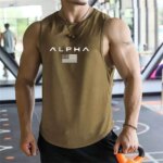 Chaleco deportivo transpirable de secado rápido para hombre, talla europea, con estampado, cuello redondo, para fitness y baloncesto. - Imagen 3
