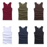 Ropa masculina de talla grande de verano, camisetas sin mangas 100% de algodón puro, camiseta de Fitness sin mangas, chaleco elástico de culturismo para hombres y mujeres - Imagen 3