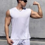 Camiseta de fitness para hombre, chaleco deportivo de entrenamiento, camiseta interior de baloncesto con ventilación, sin mangas, secado rápido, camiseta sin mangas para correr, Verano - Imagen 2