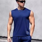 Camiseta de fitness para hombre, chaleco deportivo de entrenamiento, camiseta interior de baloncesto con ventilación, sin mangas, secado rápido, camiseta sin mangas para correr, Verano - Imagen 3