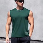 Camiseta de fitness para hombre, chaleco deportivo de entrenamiento, camiseta interior de baloncesto con ventilación, sin mangas, secado rápido, camiseta sin mangas para correr, Verano - Imagen 5