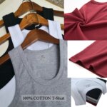 Camisetas sin mangas para hombre, chaleco liso de algodón 100%, camisetas sin mangas transpirables para hombre, camiseta interior informal ajustada para gimnasio y correr, regalo para hombre - Imagen 4