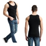 Camisetas sin mangas para hombre, chaleco liso de algodón 100%, camisetas sin mangas transpirables para hombre, camiseta interior informal ajustada para gimnasio y correr, regalo para hombre - Imagen 3