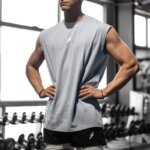 Nueva camiseta sin mangas deportiva de verano para hombre, transpirable, de malla suelta, para entrenamiento, de secado rápido, chaleco, ropa deportiva masculina - Imagen 5