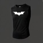 Camiseta sin mangas holgada con estampado de murciélagos para hombre, camiseta interior de otoño para correr, chaleco para gimnasio, fitness, jogging, camiseta informal para hombre. - Imagen 6