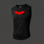 Camiseta sin mangas holgada con estampado de murciélagos para hombre, camiseta interior de otoño para correr, chaleco para gimnasio, fitness, jogging, camiseta informal para hombre.