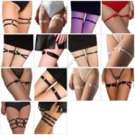 Garter pierna ajustable Harajuku Elástica Garter Halloween Cosplay Fiesta cospla/Anillos muslo en capas Regalos XX9C - Imagen 5