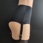 Liguero de satén liso para mujer, cinturón con tirantes con lazo Sexy, lencería exótica, 6 correas, Clips, ligas para medias altas hasta el muslo - Imagen 5
