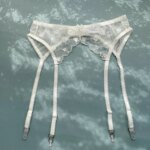 Clips Antideslizantes para Medias con Encaje de Corazón Clásico Retro, Cinturón de Ligas Sexy, Anillo Blanco para Pierna, Cin...
