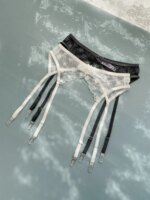 Clips Antideslizantes para Medias con Encaje de Corazón Clásico Retro, Cinturón de Ligas Sexy, Anillo Blanco para Pierna, Cin... - Imagen 2