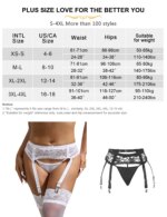 Comeondear, liguero de encaje Floral para mujer, bragas de mujer de talla grande, conjunto de cinturón con tirantes de malla con 4 correas, Clip de Metal para hasta el muslo - Imagen 6