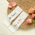 Sheilabox - Liguero de boda personalizado con nombre bordado, cinturón de encaje ajustable y elástico, recuerdo nupcial, regalo para la pierna de la novia - Imagen 4