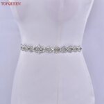 TOPQUEEN accesorios de boda vestido para ocasión Formal Liga de lujo cinturón de diamantes de imitación vestido de liga vestido de noche para novias Weddin S41 - Imagen 3