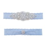 Liguero de Boda nupcial Sexy con diamantes, ligas de cristal azul claro, anillo de muslo de novia, lazos de pierna, accesorios de boda - Imagen 6