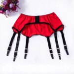 Liguero de lujo de satén con purpurina para mujer, hebilla trasera de cuatro filas con seis correas, lencería, medias, ropa interior moldeadora de cintura - Imagen 2