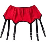 Liguero de lujo de satén con purpurina para mujer, hebilla trasera de cuatro filas con seis correas, lencería, medias, ropa interior moldeadora de cintura - Imagen 4