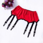 Liguero de lujo de satén con purpurina para mujer, hebilla trasera de cuatro filas con seis correas, lencería, medias, ropa interior moldeadora de cintura - Imagen 3