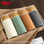 4 Uds. Ropa interior para hombre, BoxerShorts de algodón, calzoncillos transpirables para hombre, Boxers deportivos sexis cómodos para hombre, talla L-4XL